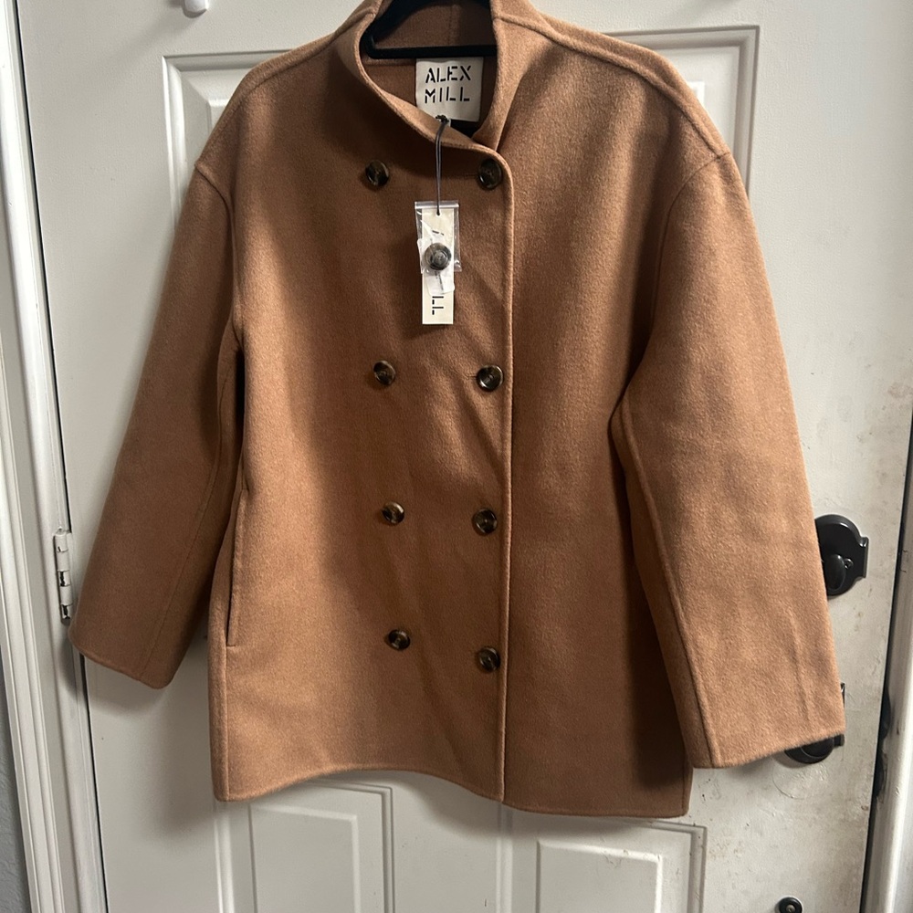 New Alex Mill Camel Sophia Coat in Wool Women’s Jacket Sz M - Picture 12 of 16